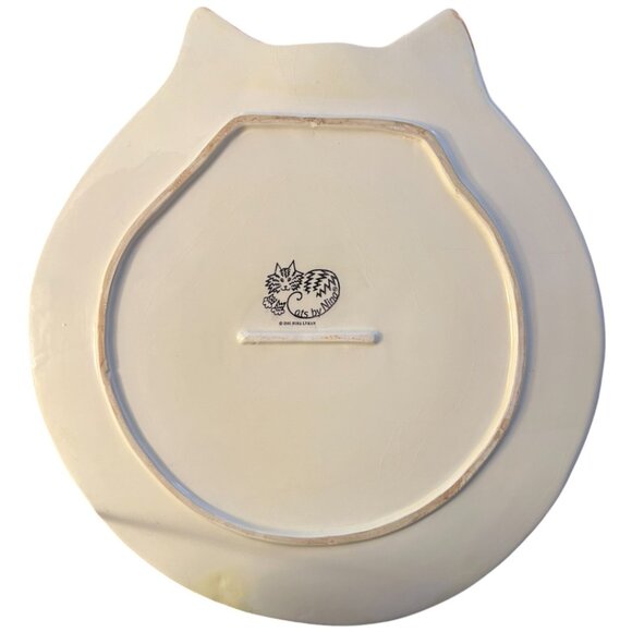 Vtg 2001 NINA LYMAN Hand-Painted Ceramic Cat Plate Large "Cats by Nina" 12.75" D - Picture 14 of 16